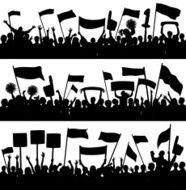 Crowd (78 People Silhouettes- A Clipping Path Hides The Legs)