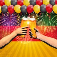 Germany holiday background Flag and Balloons Cheers N2