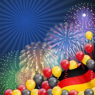 Germany holiday background Fireworks and Flag N2