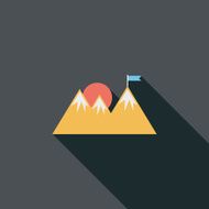 Mountain tourist flat icon with long shadow N5