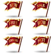 Shopping and e-commerce flag icon set