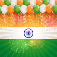 India holiday background Flag and balloons