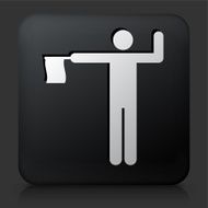 Black Square Button with Flagger Icon