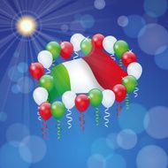 Italian holiday background Flag and balloons