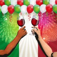 Italian holiday background Flag and balloons Cheers N3