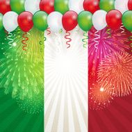 Italian holiday background Flag and balloons N2