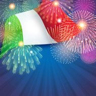 Italian holiday background Flag and Fireworks