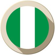 Nigeria Flag Button Icon Modern