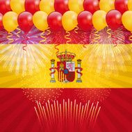Spanish holiday background Flag and Balloons