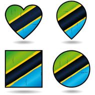 Vintage Flags of Tanzania Set icons