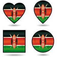 Vintage Flags of Kenya Set icons