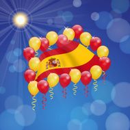 Spanish holiday background Flag and Balloons N2