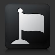 Black Square Button with Flag Icon