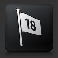 Black Square Button with Number on The Flag