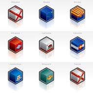 United States Flags Icons Set Design Elements N5