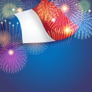 Bastille day background Flag and Fireworks