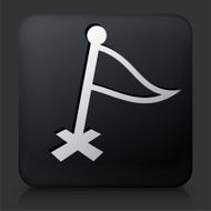 Black Square Button with Destination Flag