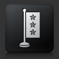 Black Square Button with Star Flag Icon