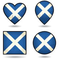 Grunge Flags of Scotland Set icons