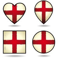 Grunge Flags of England Set icons