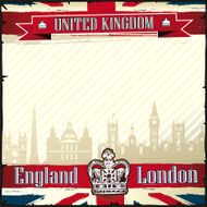 UK &amp; LONDON cityscape square grunge background