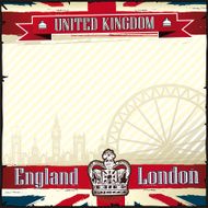 UK &amp; LONDON cityscape square grunge background N2
