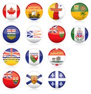 Provincial Flags of Canada Glossy Buttons