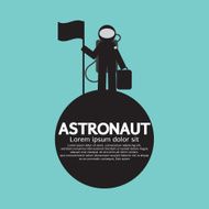 Astronaut Standing With Flag On The Planet N2