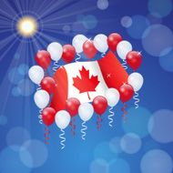 Canada Day background Maple Leaf and balloons