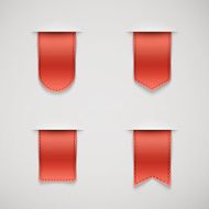 set of red ribbons different shapes
