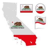 California map & flag