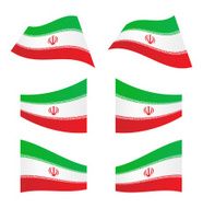 Waving flags of Iran