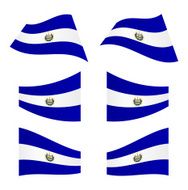 Waving flags of El Salvador