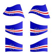 Waving flags of Cape Verde