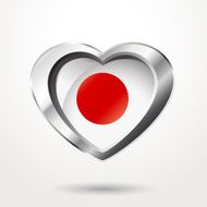Heart Japan flag chrome