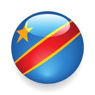 World Flag Button Congo The Democratic Republic