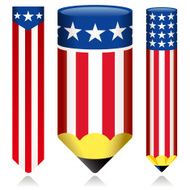 American banner and pencil