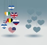 Heart shaped flags Hanging N2