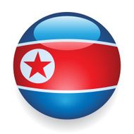 World Flag Button North Korea