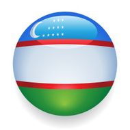 World Flag Button Uzbekistan