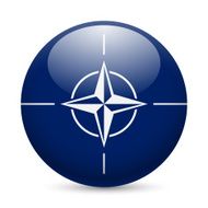 Round glossy icon of NATO