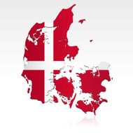 Denmark flag map