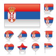 Serbia flag set
