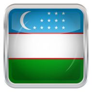 Glossy Button - Flag of Uzbekistan N3