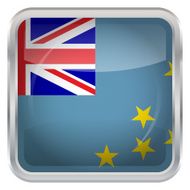 Glossy Button - Flag of Tuvalu N3