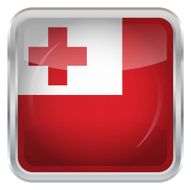 Glossy Button - Flag of Tonga N3