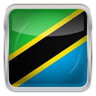 Glossy Button - Flag of Tanzania N3