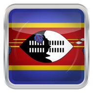 Glossy Button - Flag of Swaziland N3