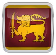 Glossy Button - Flag of Sri Lanka N2