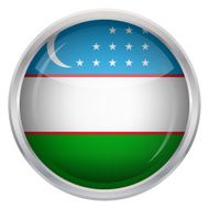 Glossy Button - Flag of Uzbekistan N4